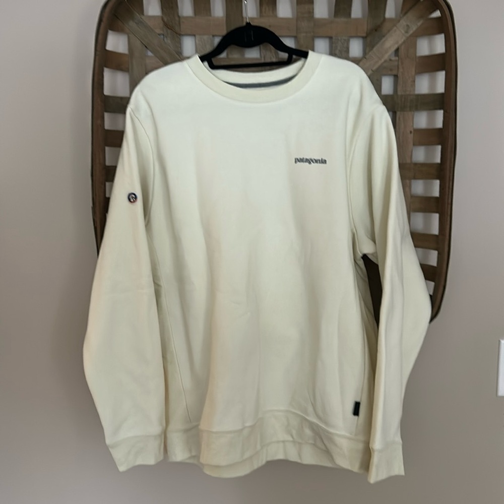 Patagonia Men’s XL Fitz Roy Icon Uprisal Birch White Crew Sweatshirt